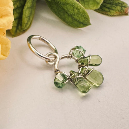Healing Crystal Peridot Dangle Cartilage Hoop - 18ga 20ga