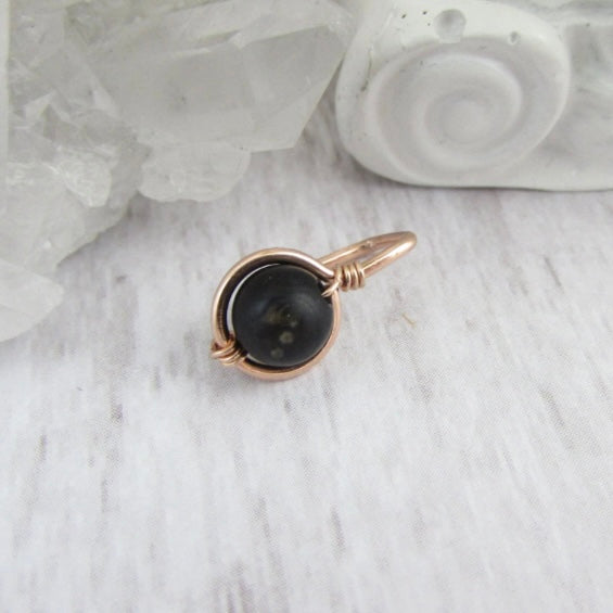 Gemstone Non Dangle Belly Ring - Rose Gold Fill 16ga