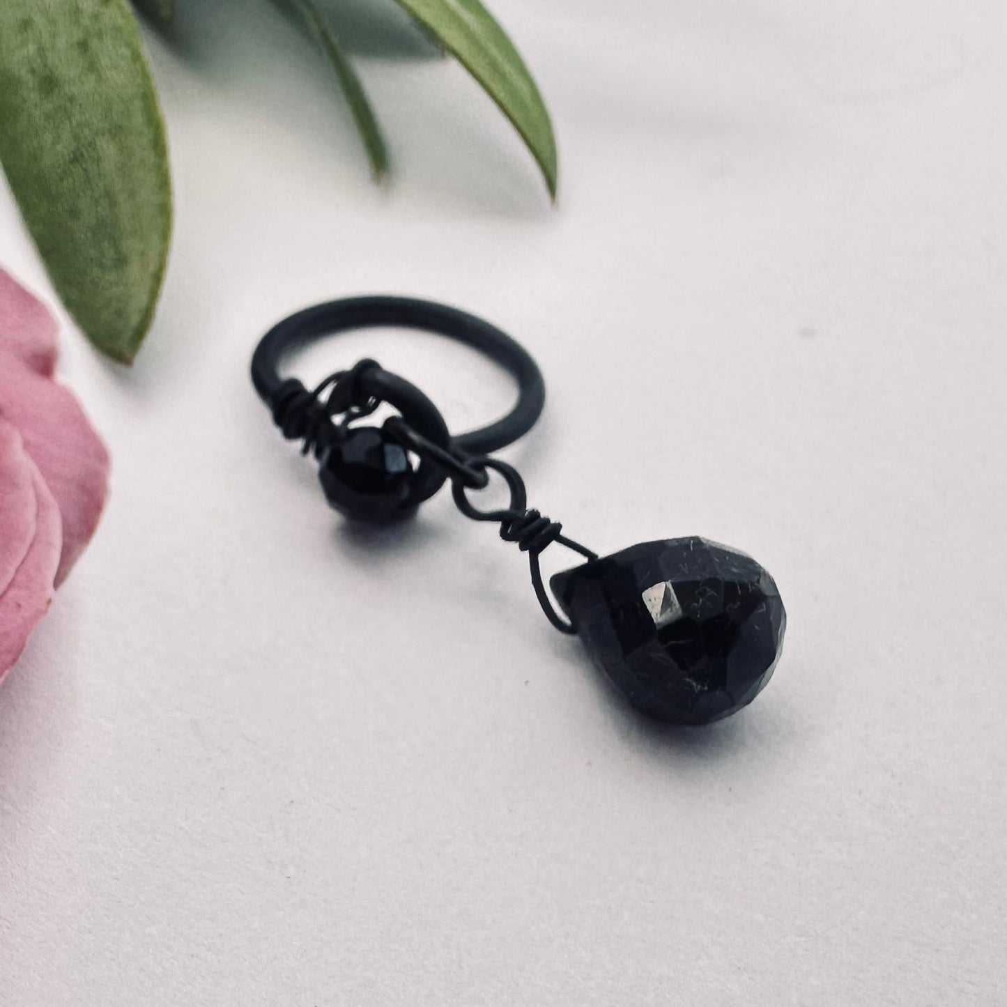 Grecian Spinel Briolette Front Dangle Cartilage Hoop