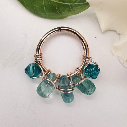 Healing Crystal Apatite Cartilage Hoop - 14ga 16ga