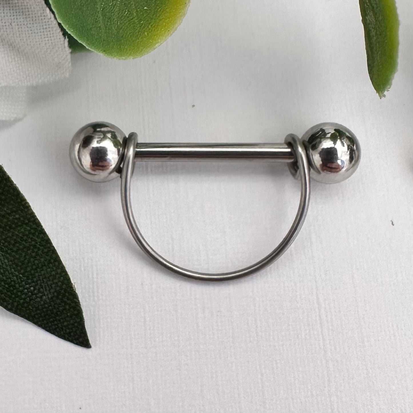 Simple Stirrup Nipple Ring 316L Stainless Steel - 1pc