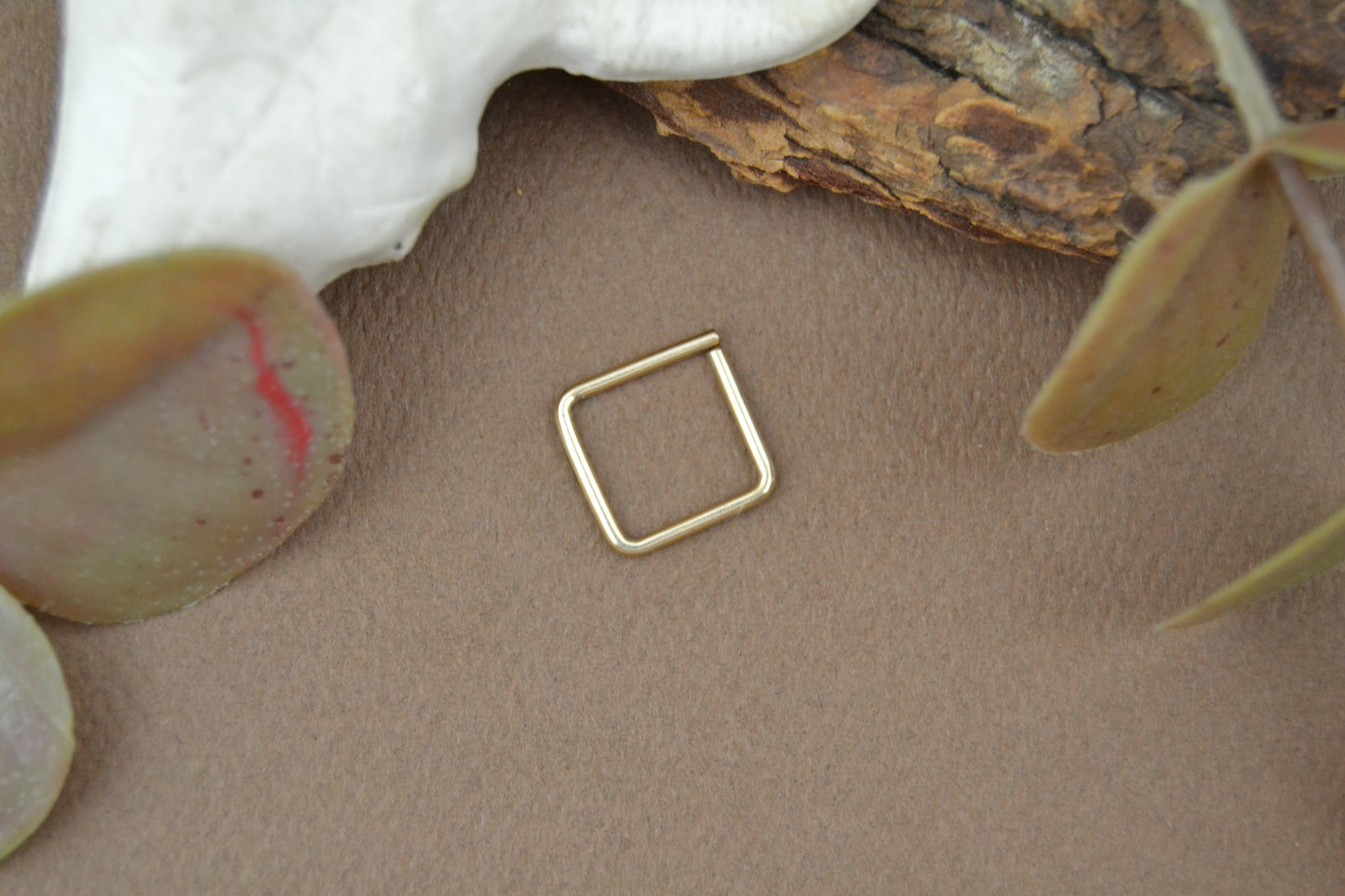 16ga Square 14k Gold Cartilage Earring