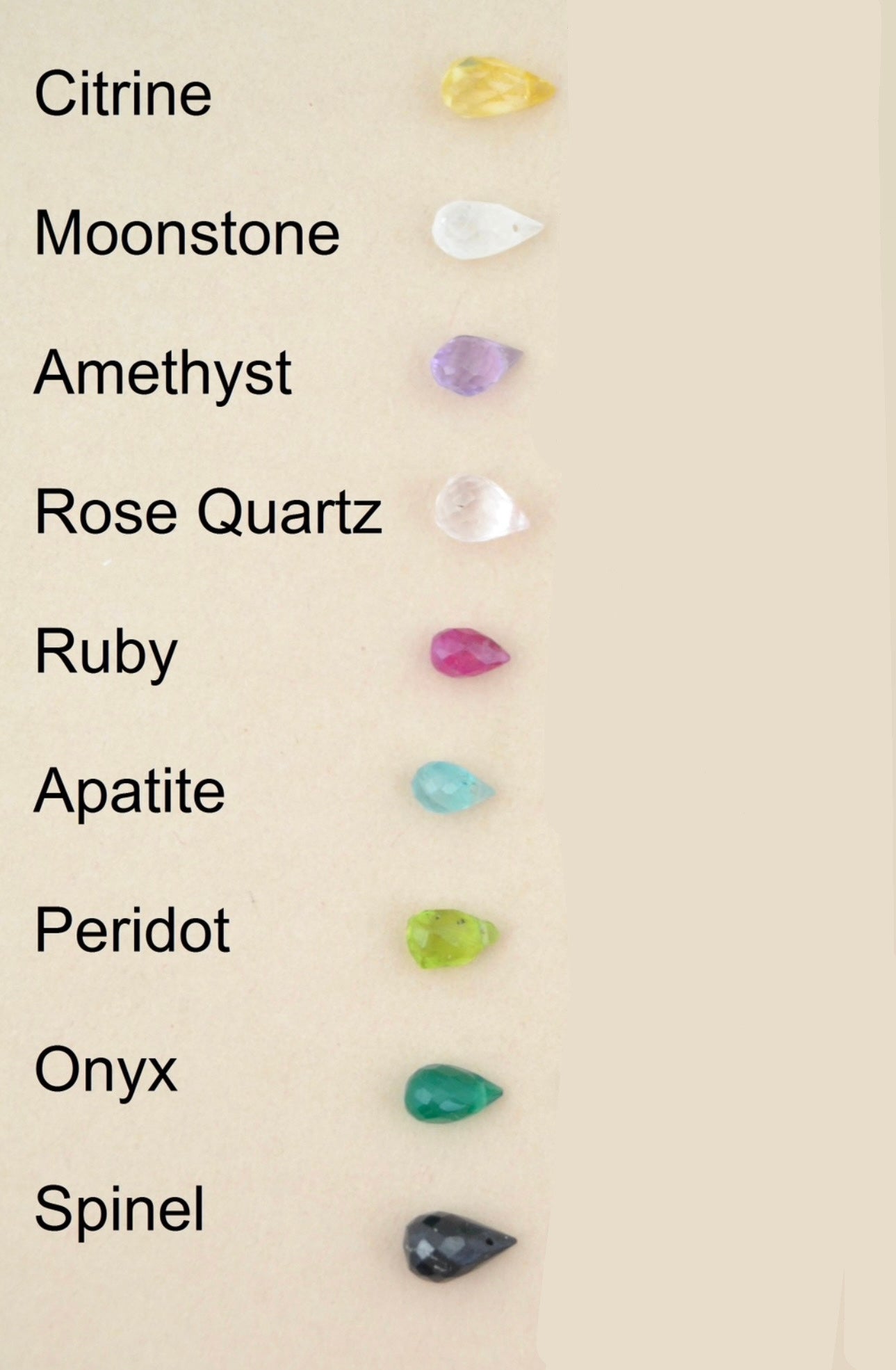 Gemstone Briolette & Crystal Conch Earring - Rose Gold Fill