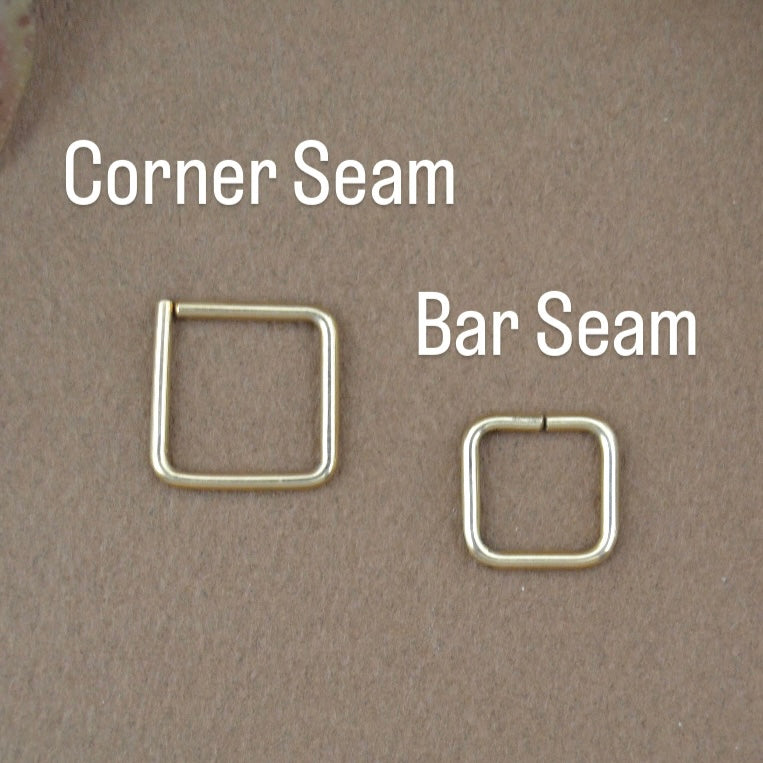 16ga Square 14k Gold Cartilage Earring