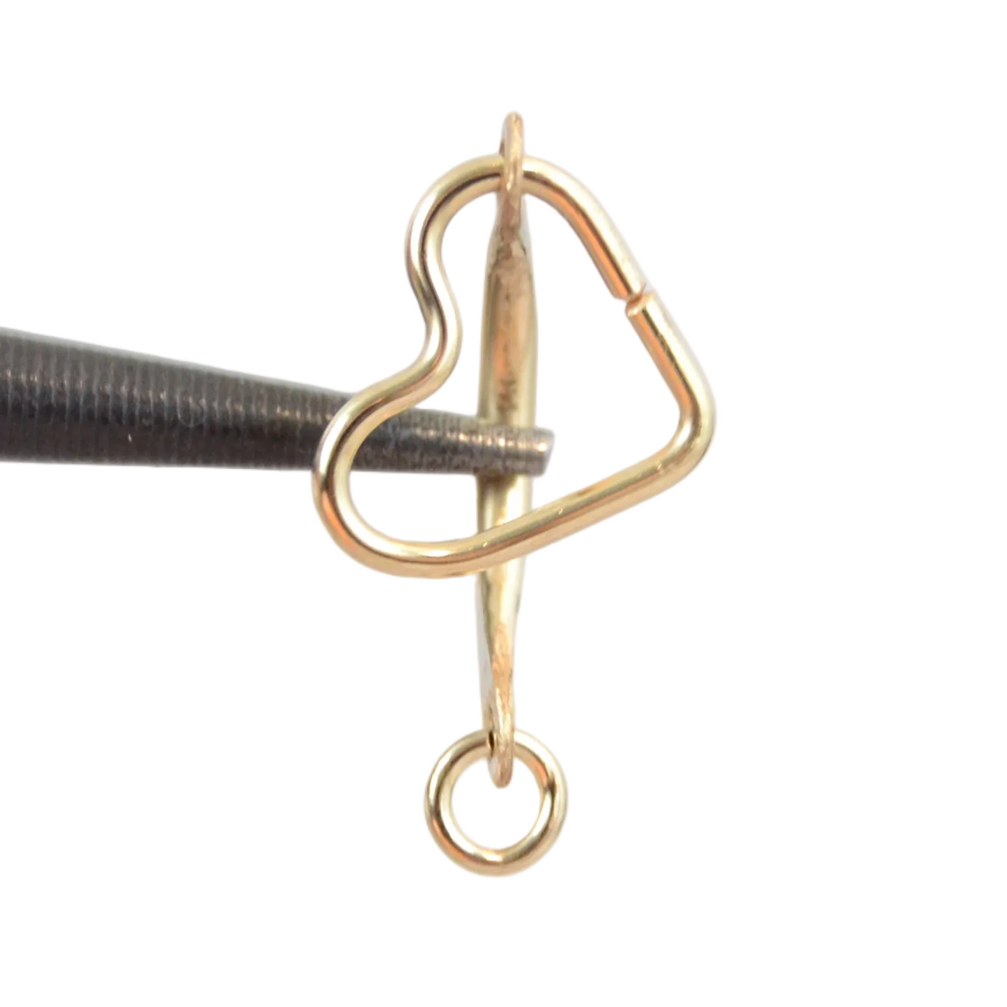 Heart Dangle 14k Gold Belly Ring