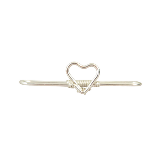 Heart Seamless Industrial Bar - 14k White Gold