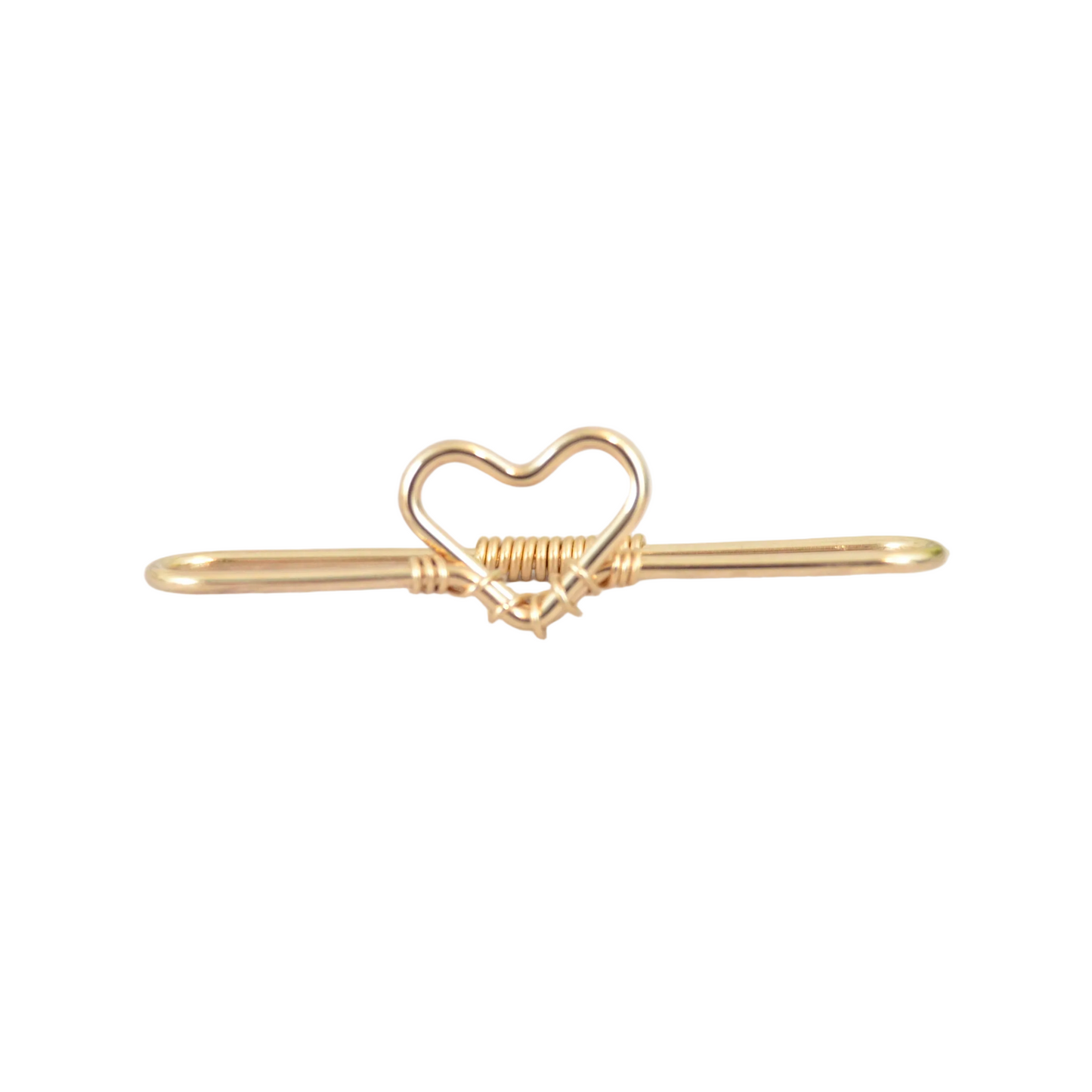 Heart Seamless Industrial Bar - 18k Yellow Gold