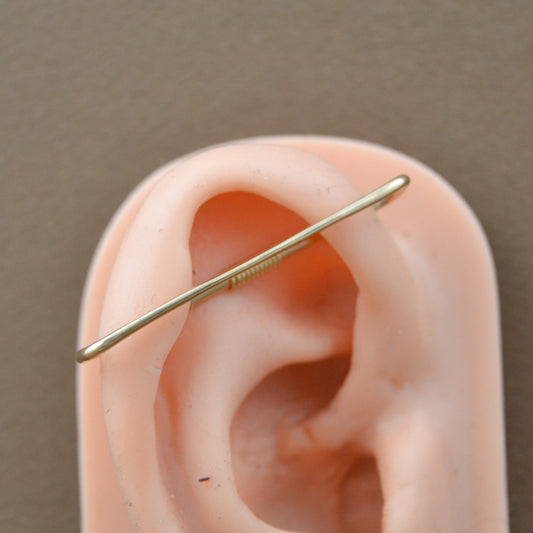 20ga Square 14k Gold Pierced Industrial Ear Bar