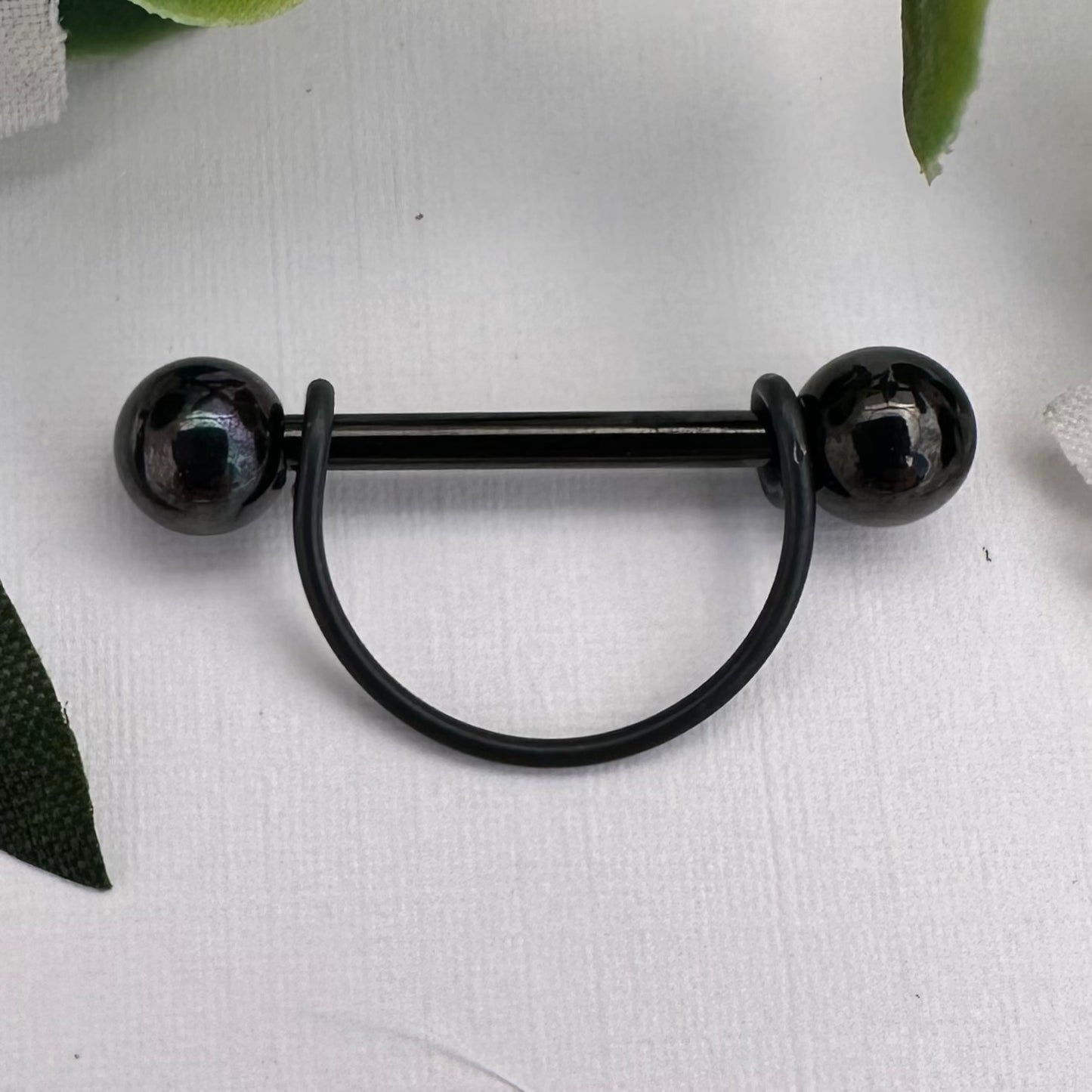 Simple Stirrup Nipple Ring 316L Stainless Steel - 1pc
