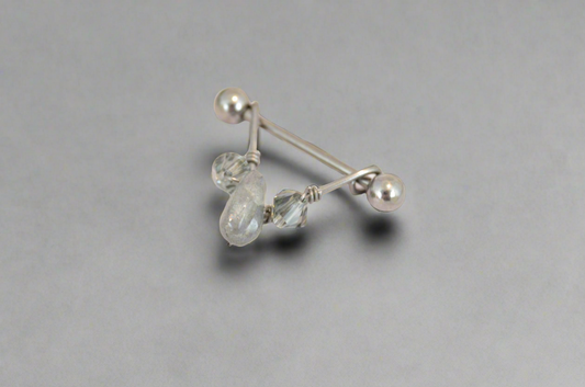 Healing Crystal V Titanium Nipple Ring - 1pc