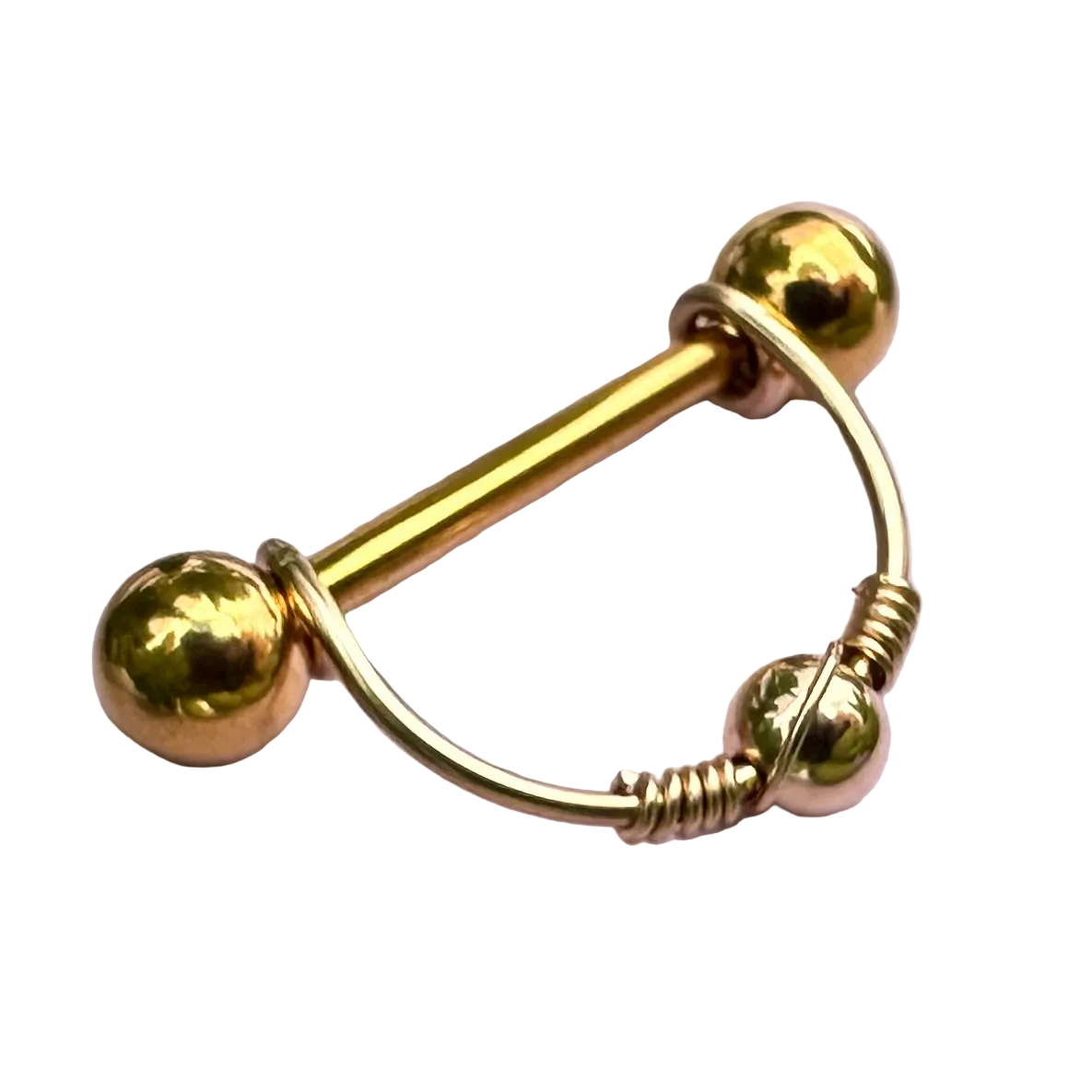 Beaded Nipple Ring Gold 316L Stainless Steel - 1pc