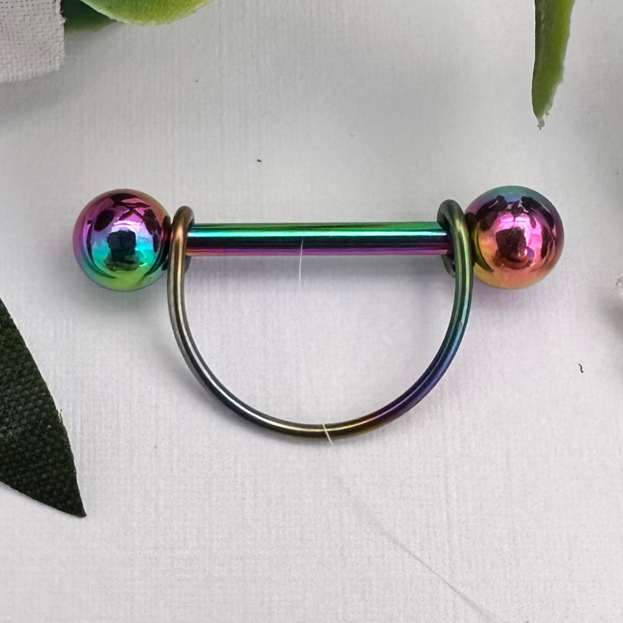 Simple Stirrup Nipple Ring 316L Stainless Steel - 1pc