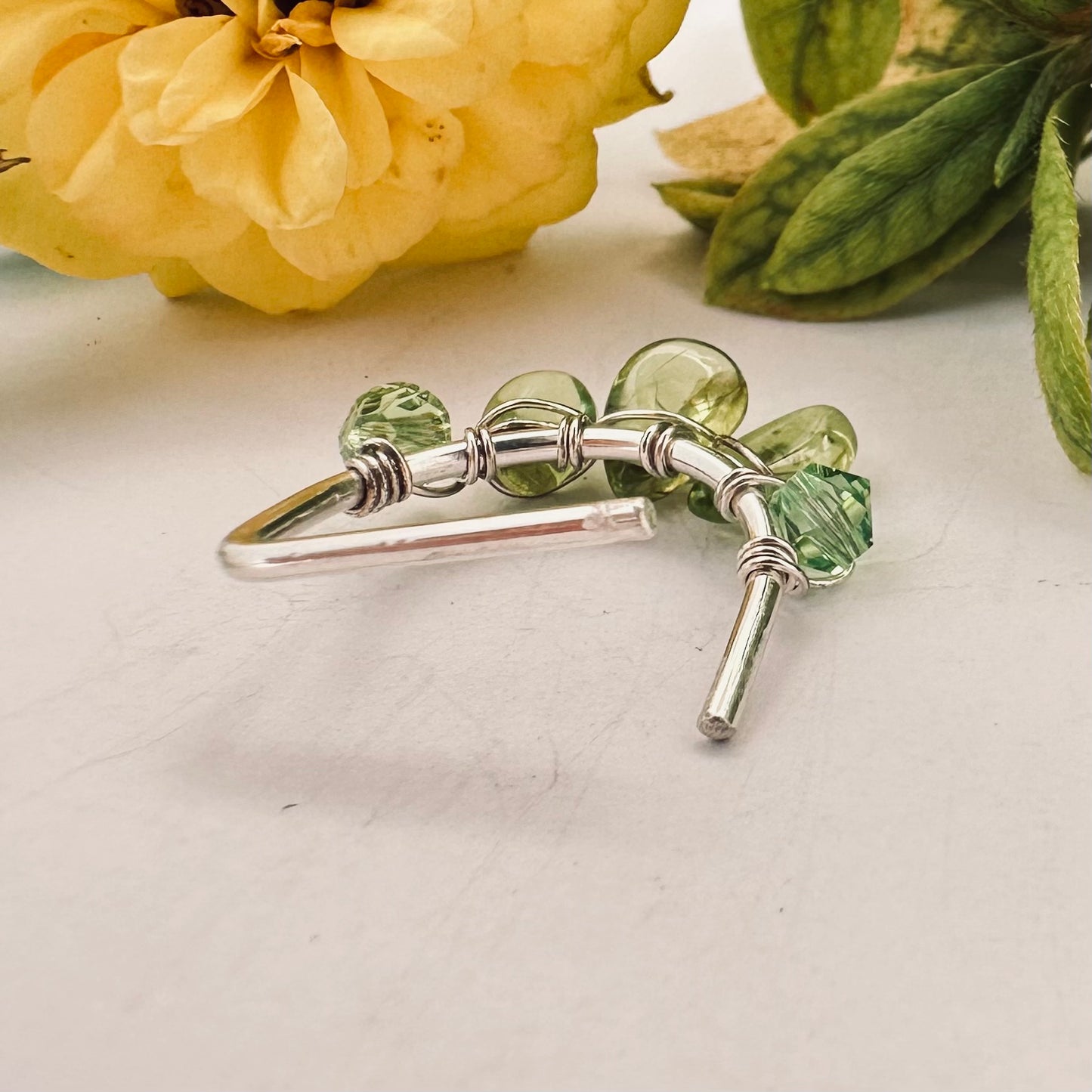Healing Crystal Peridot Seamless Nipple Ring
