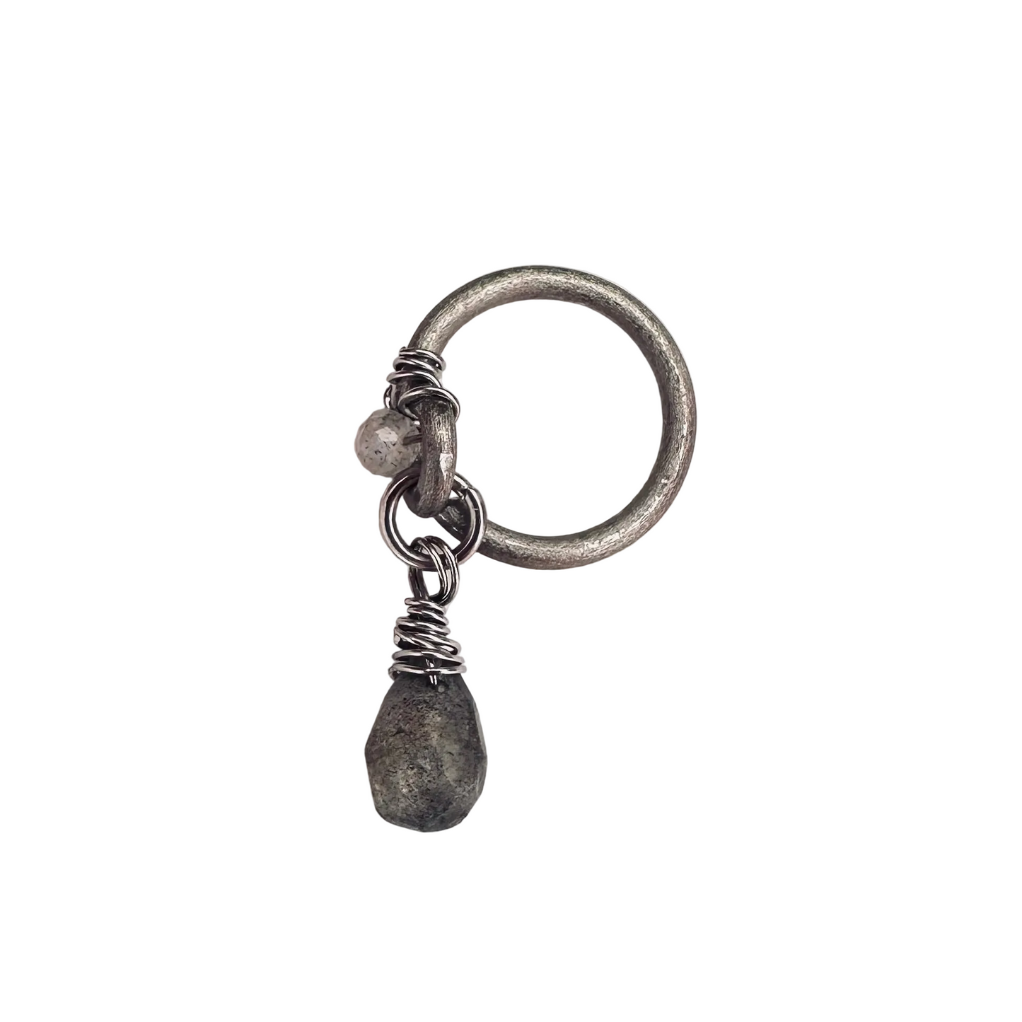 Grecian Labradorite Front Dangle Gemstone Cartilage Hoop
