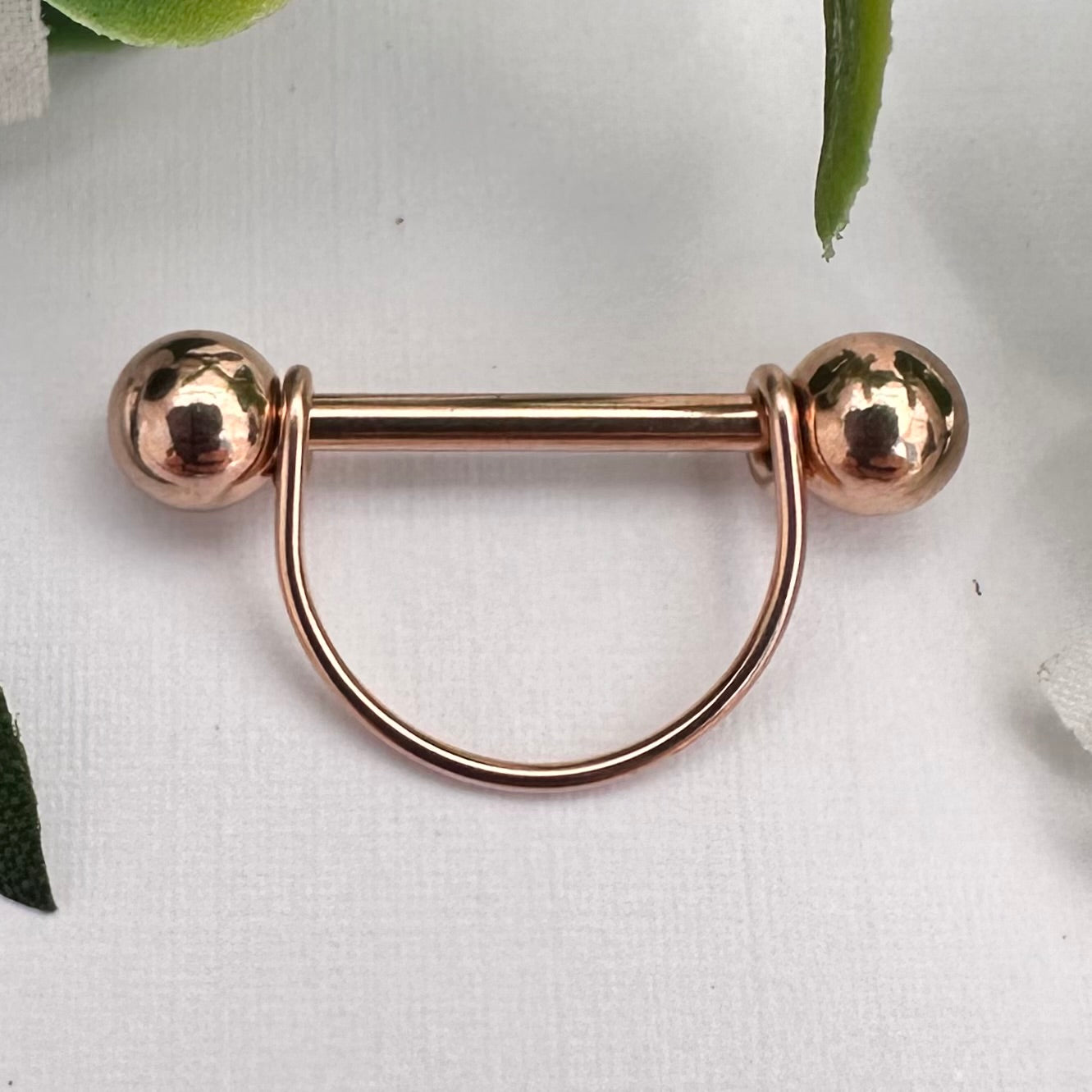 Simple Stirrup Nipple Ring 316L Stainless Steel - 1pc