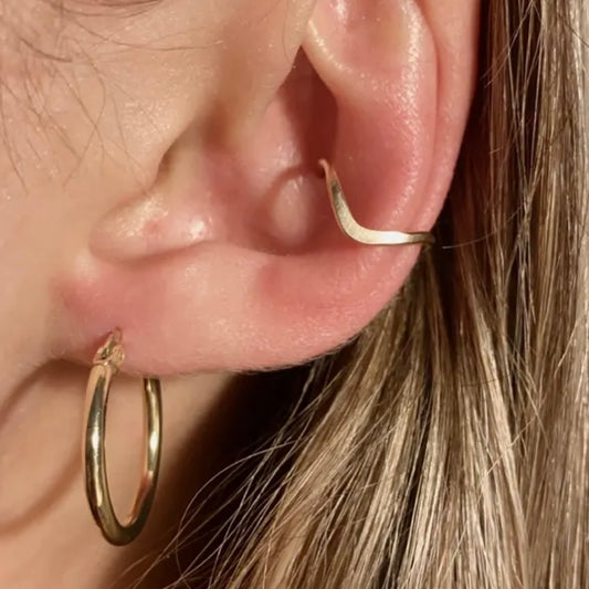 V Smooth Conch Earring Yellow Gold Fill