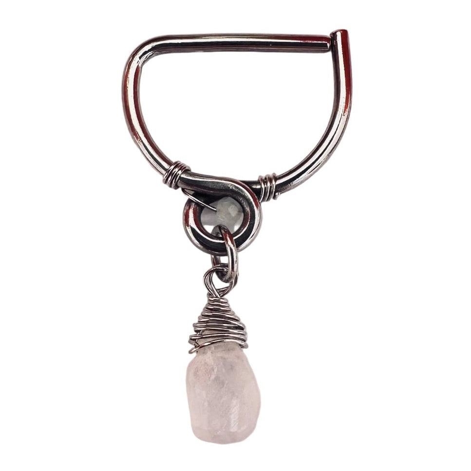 Grecian Briolette Dangle Seamless Nipple Ring - 316L Stainless Steel