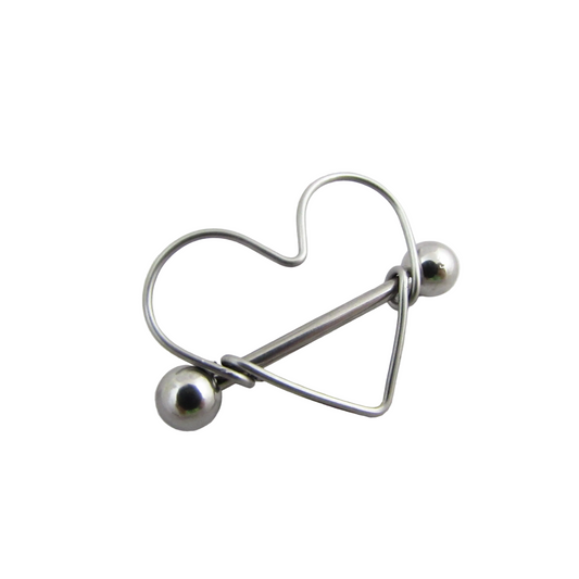 Heart 16g 316L Stainless Steel Nipple Ring