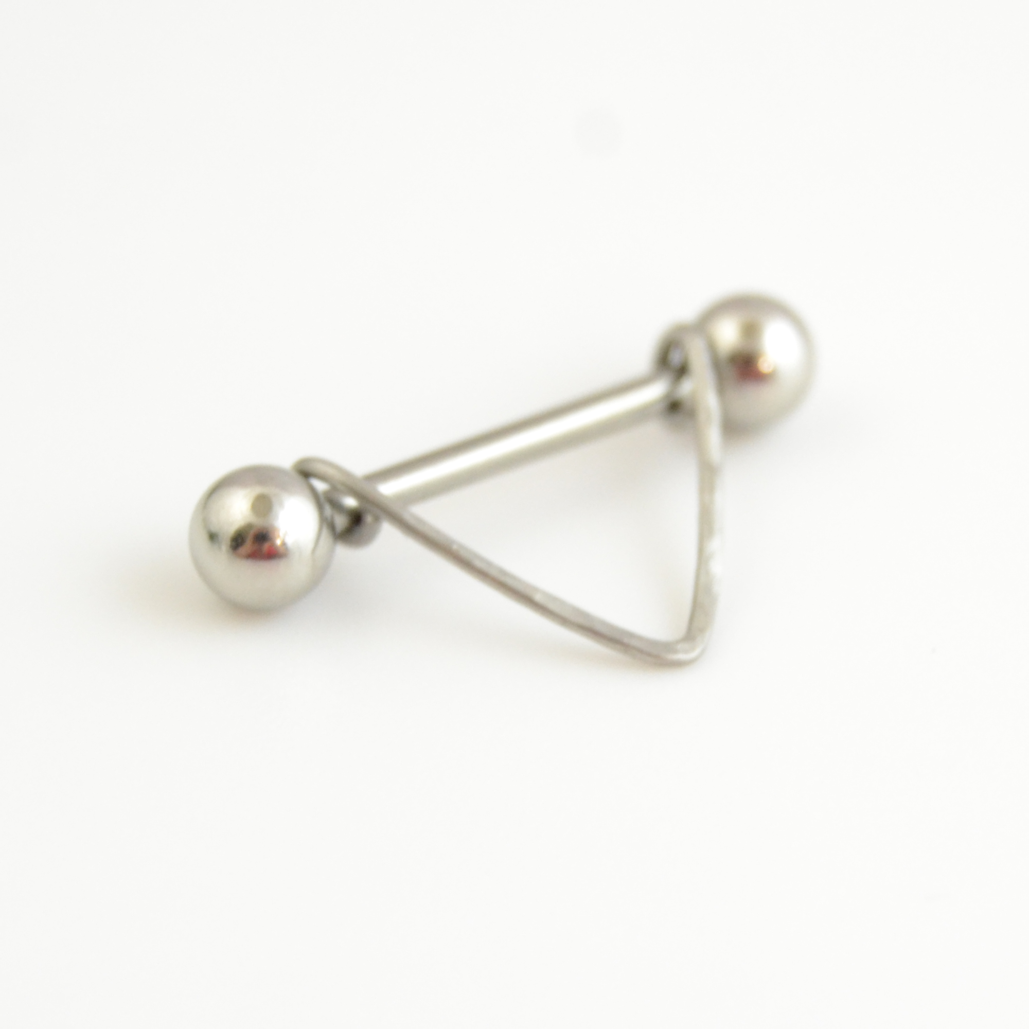 14g 316L Stainless Steel Hammered Chevron Nipple Ring