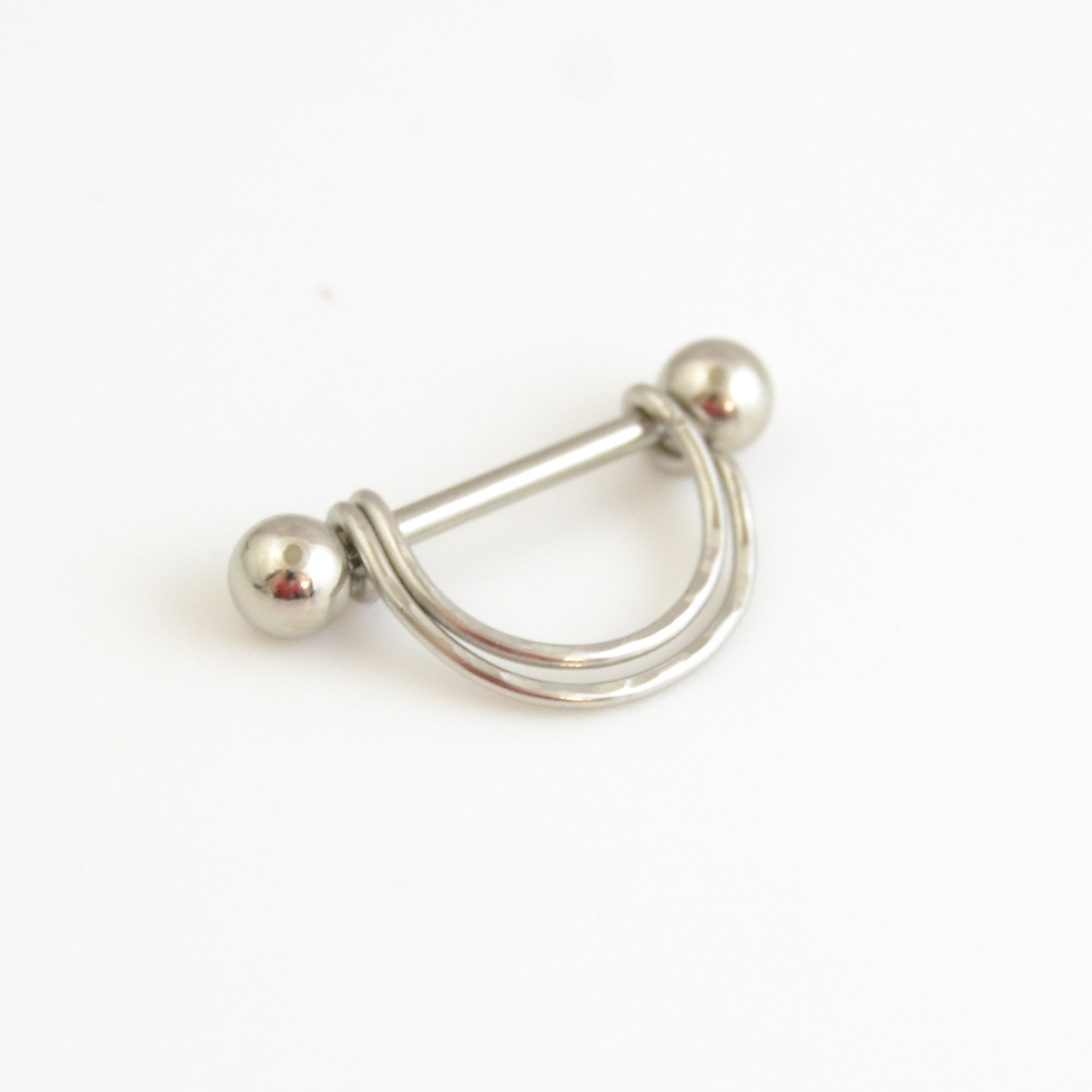 Double Banded 316L Stainless Textured 14ga Nipple Ring