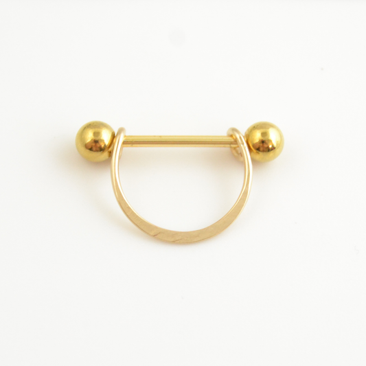 Smooth Chic Yellow Gold IP 316L Stainless Steel 14ga Nipple Ring
