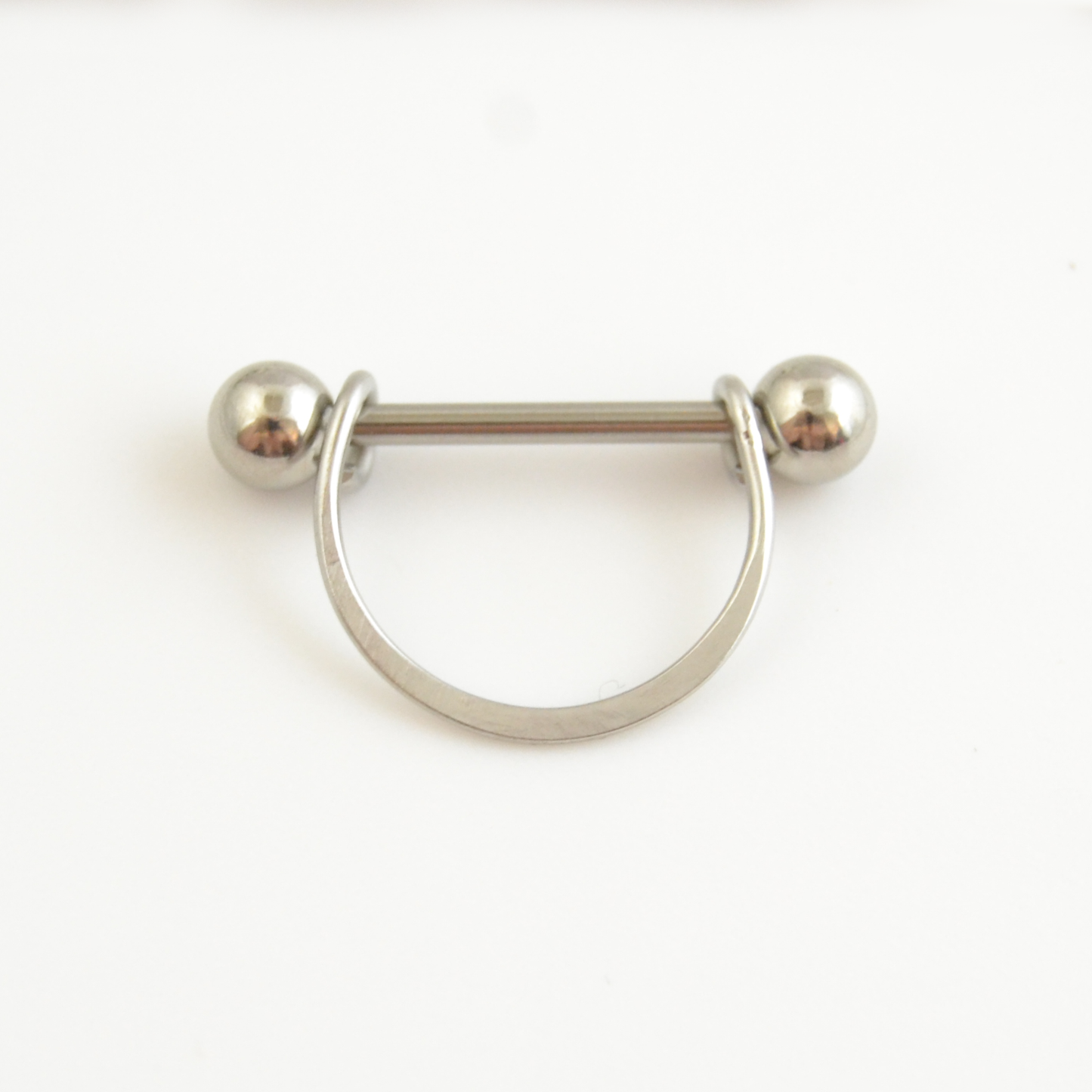 14g 316L Stainless Steel Hammered Crescent Nipple Ring