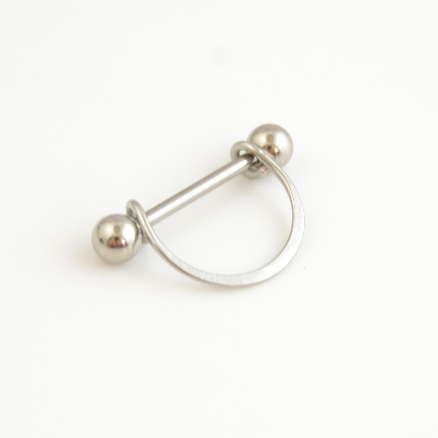 14g 316L Stainless Steel Hammered Crescent Nipple Ring