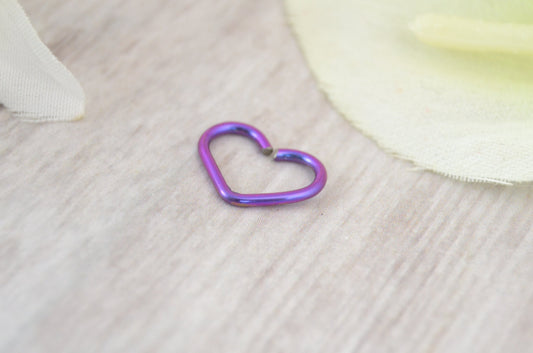 Heart Purple Niobium Seamless Ring