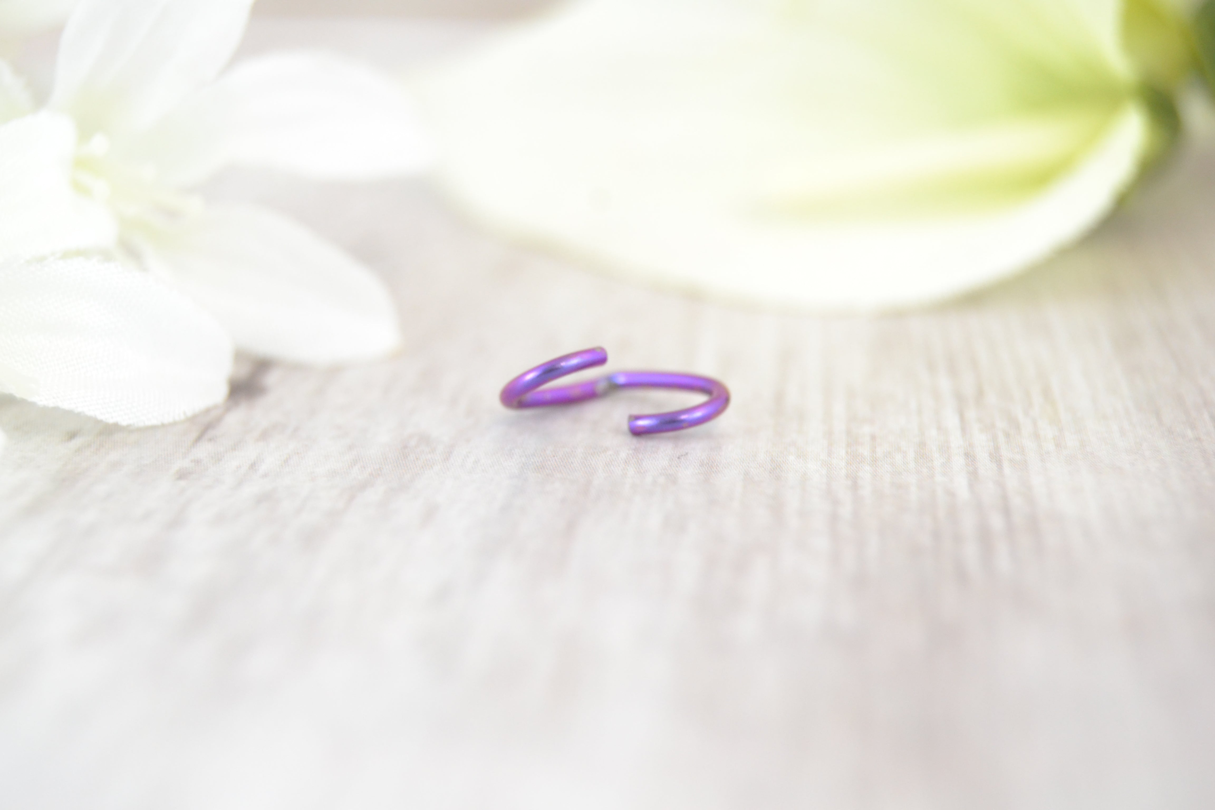 Heart Purple Niobium Seamless Ring