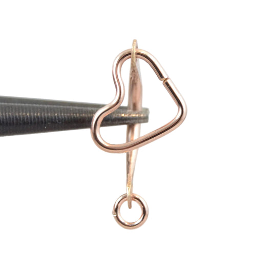 Heart Dangle Rose Gold Fill Belly Ring