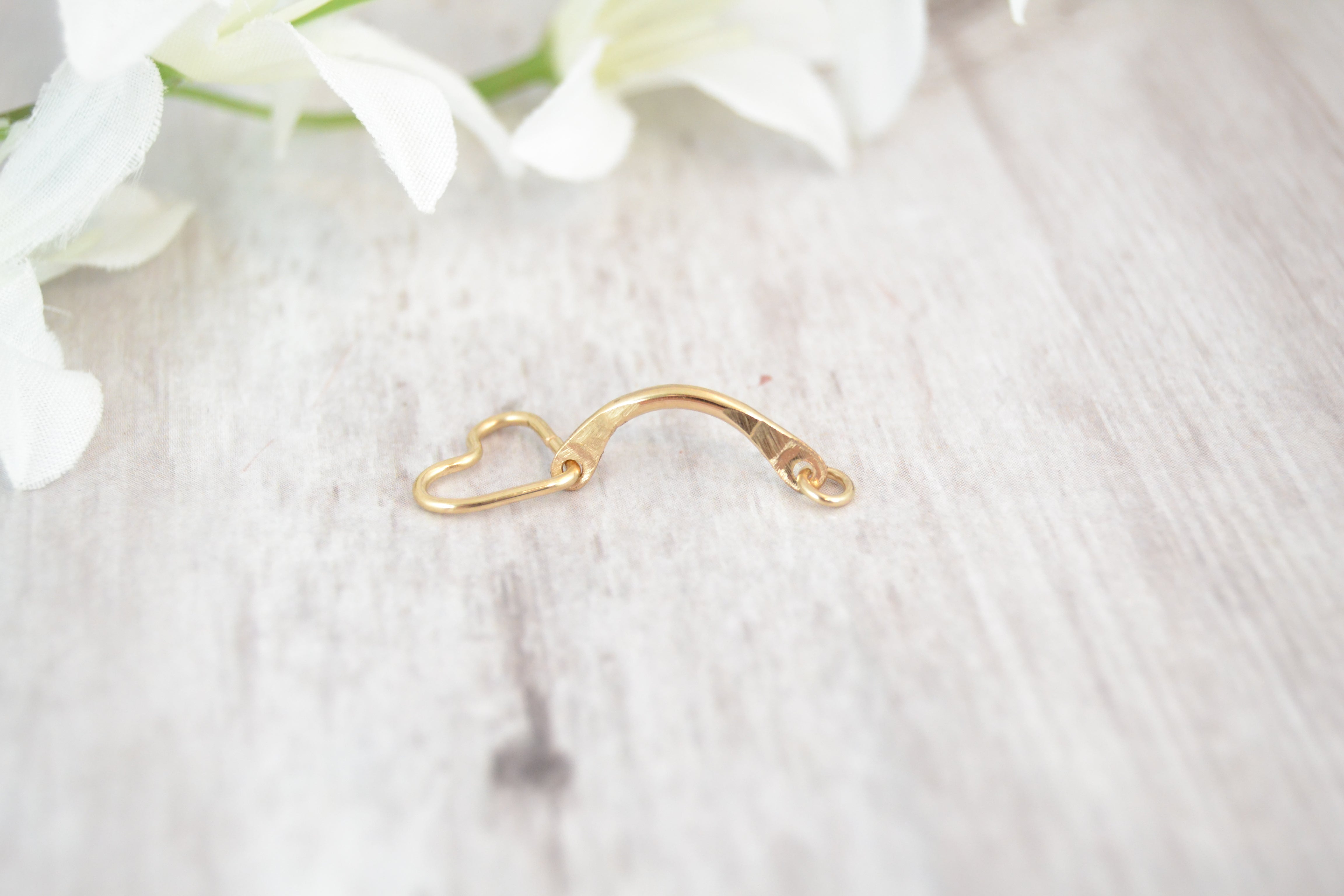 Heart Dangle Yellow Gold Fill Belly Ring