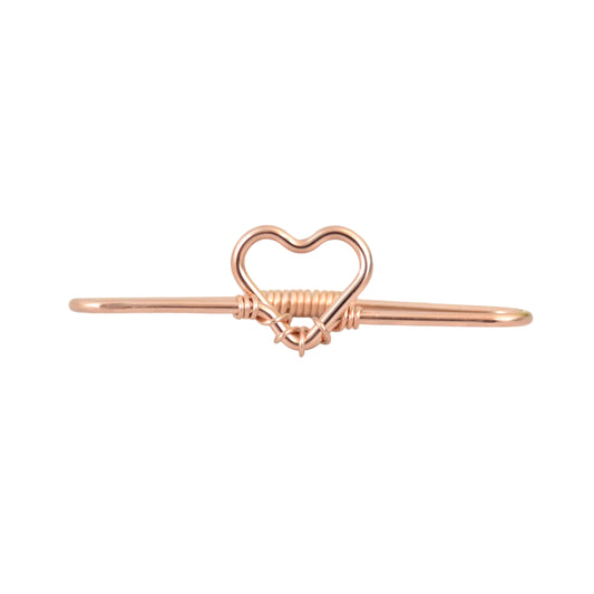 Heart Seamless Industrial Bar - 14k Rose Gold