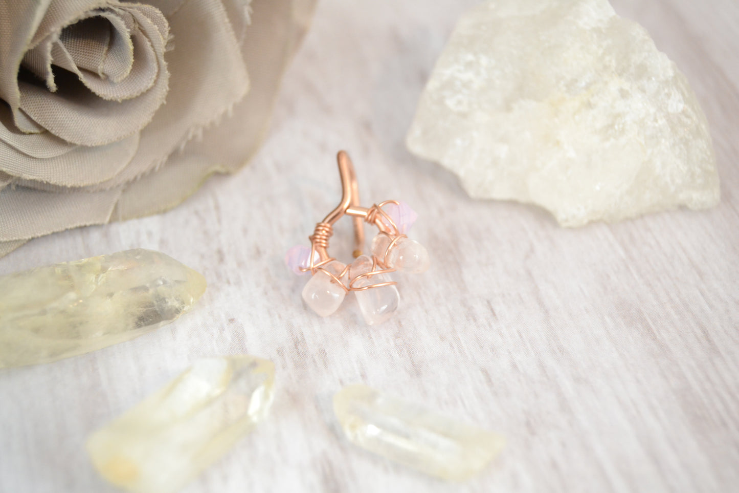 Healing Crystal 14k Rose Gold Fill Non Dangle Belly Ring