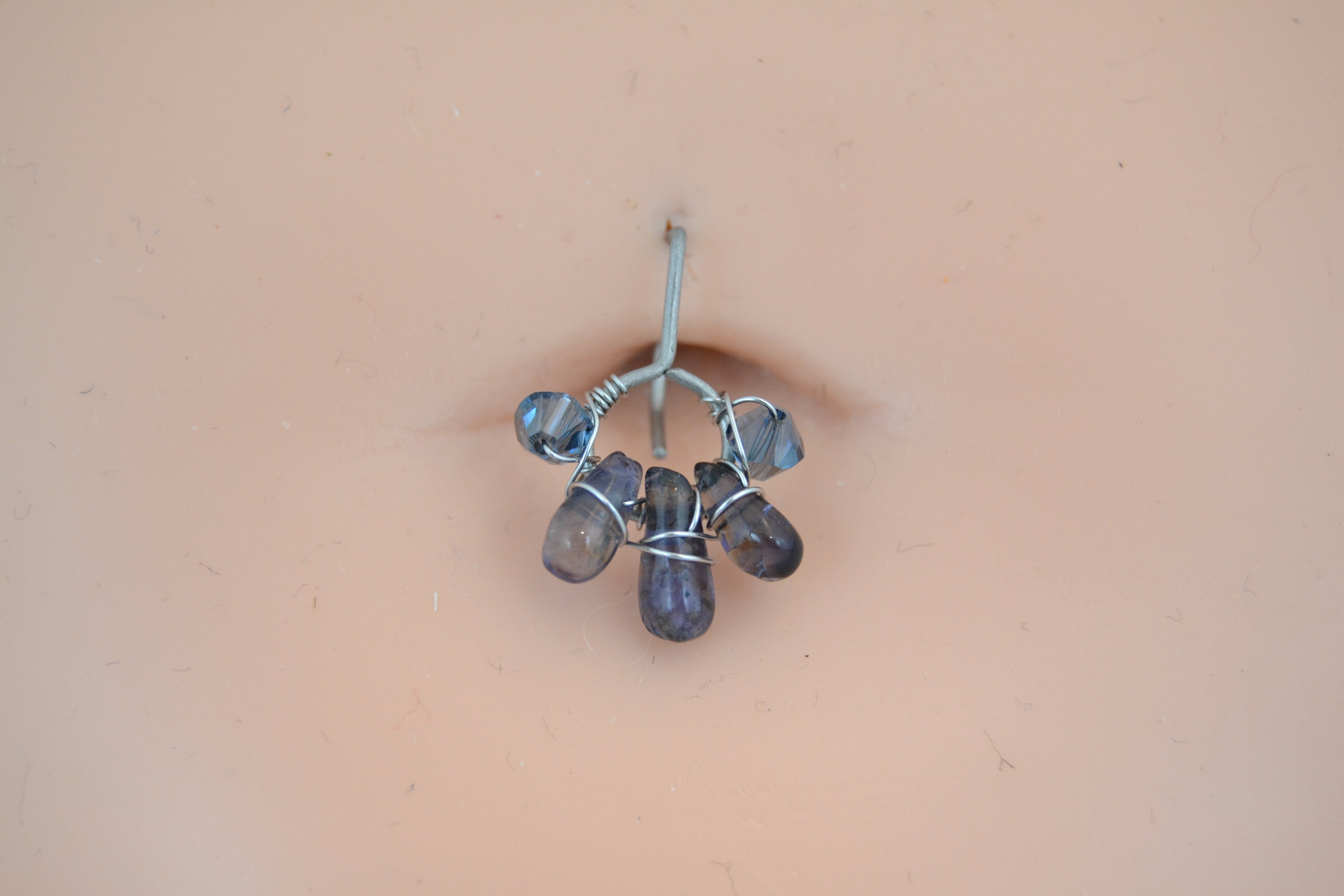 Healing Crystal Titanium Non Dangle Belly Ring