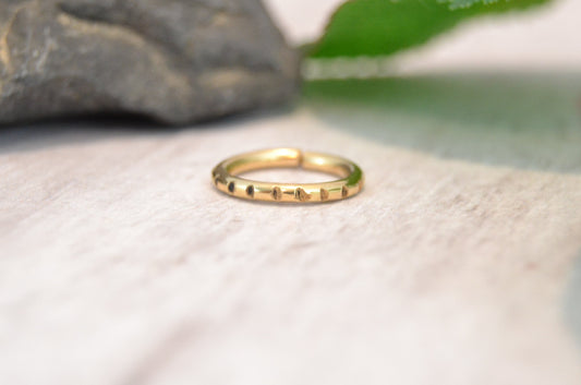 Hatched Gold Fill Seamless Ring