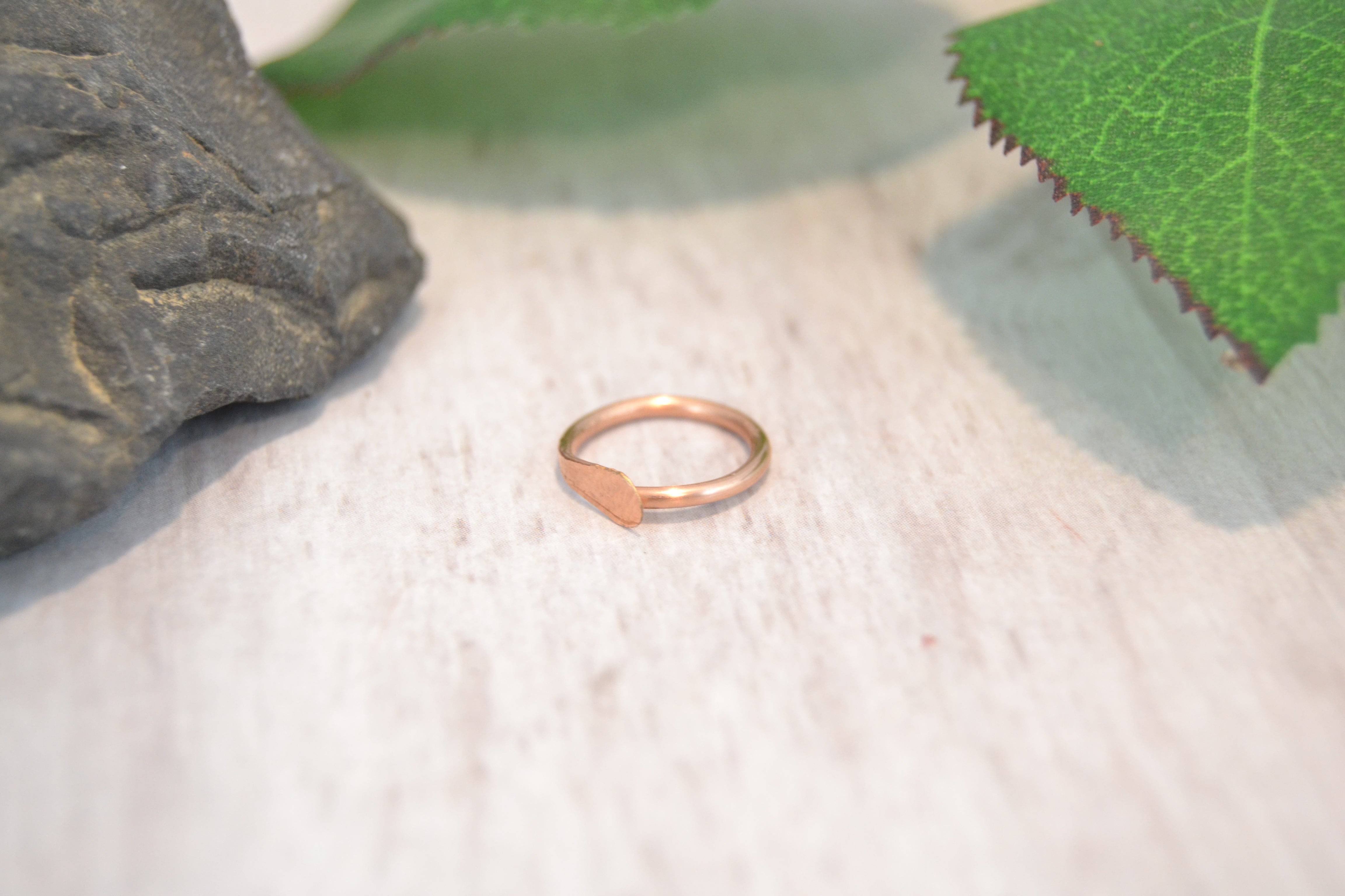 Hammered 14k Gold Seamless Ring