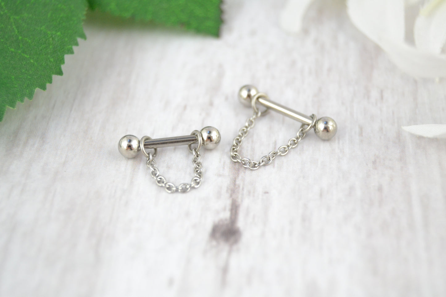 Dainty Chain Barbell Cuff - 316L Stainless Steel