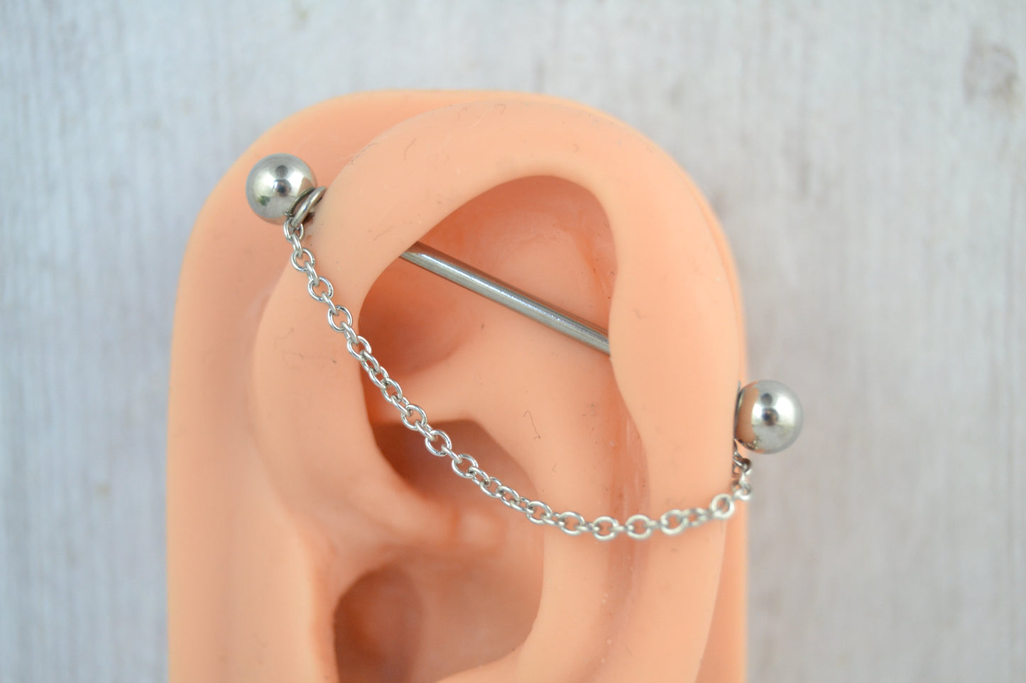 Thin Chain Industrial Barbell - 316L Stainless Steel