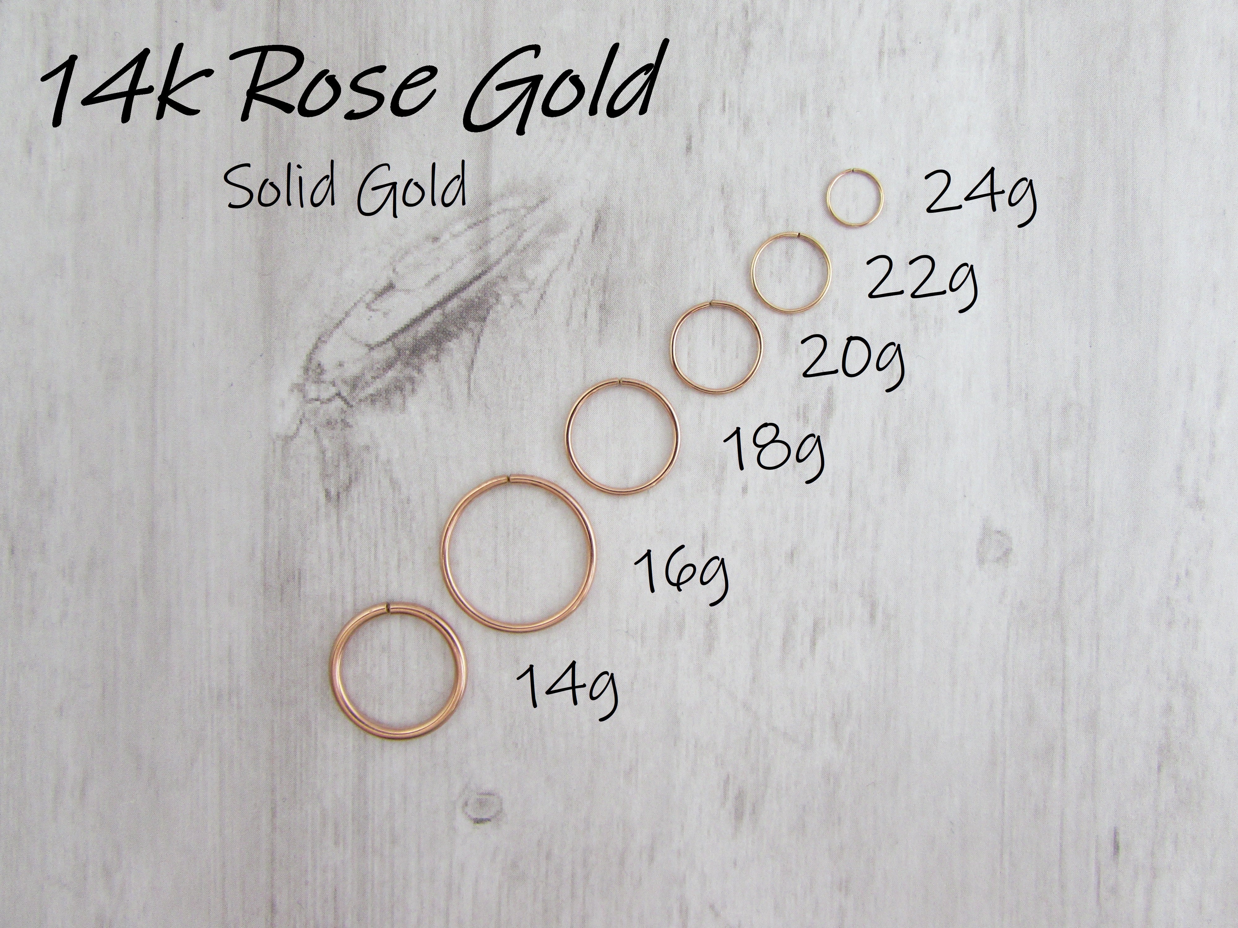 14k Rose Gold Mountain Seamless Cartilage Ring