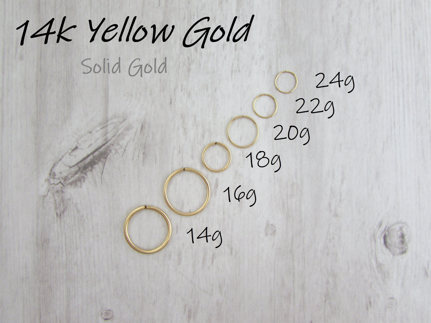14k Yellow Gold Mountain Seamless Cartilage Ring