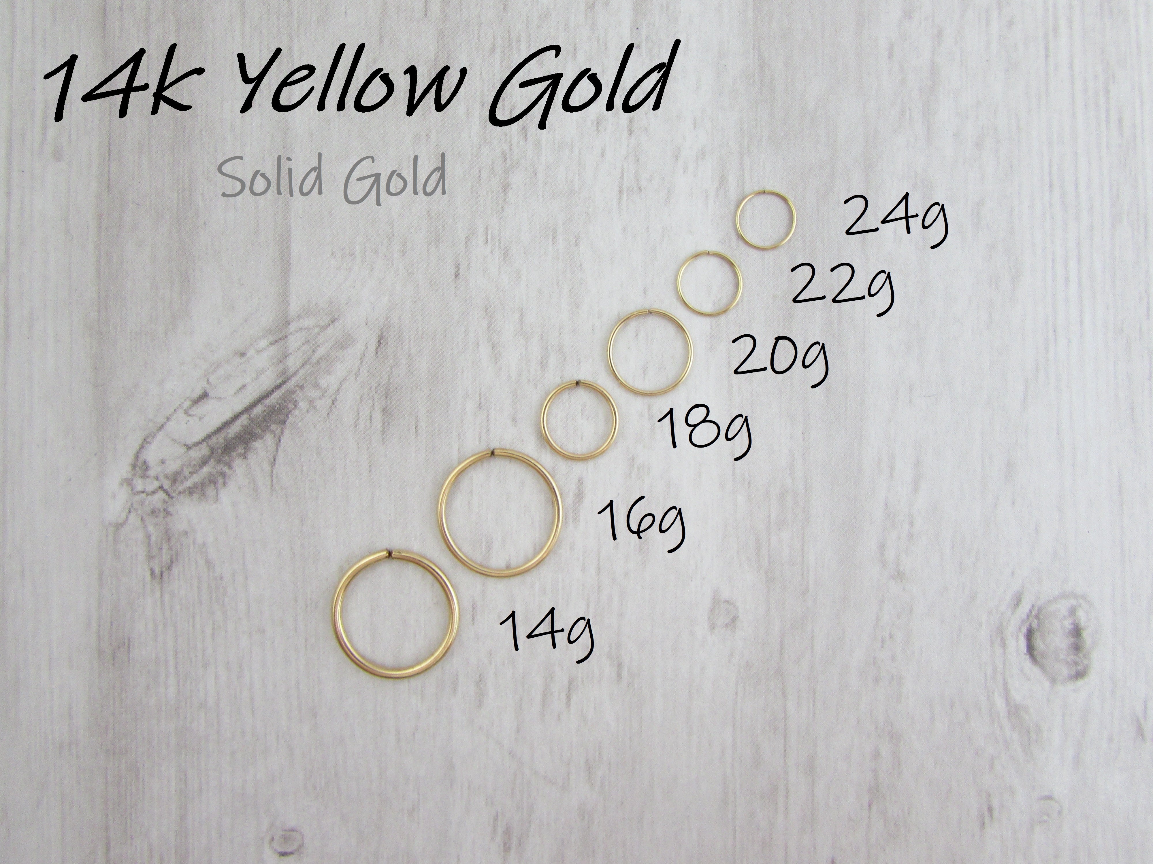 18k Yellow Gold Mountain Seamless Cartilage Ring