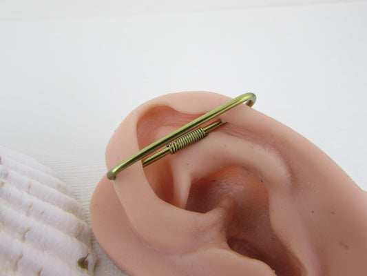 Niobium Yellow Pierced Industrial Ear Bar